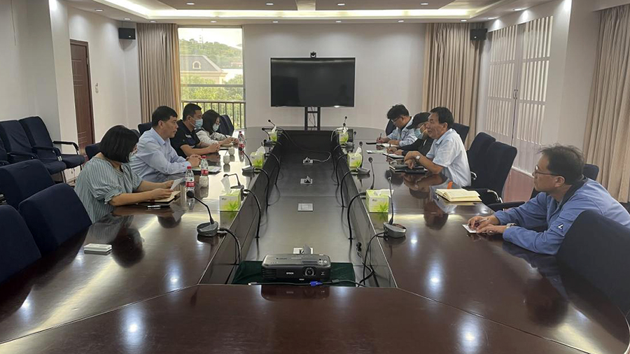 区生态环境局李大强一行前来yp电子对环保情况进行调研